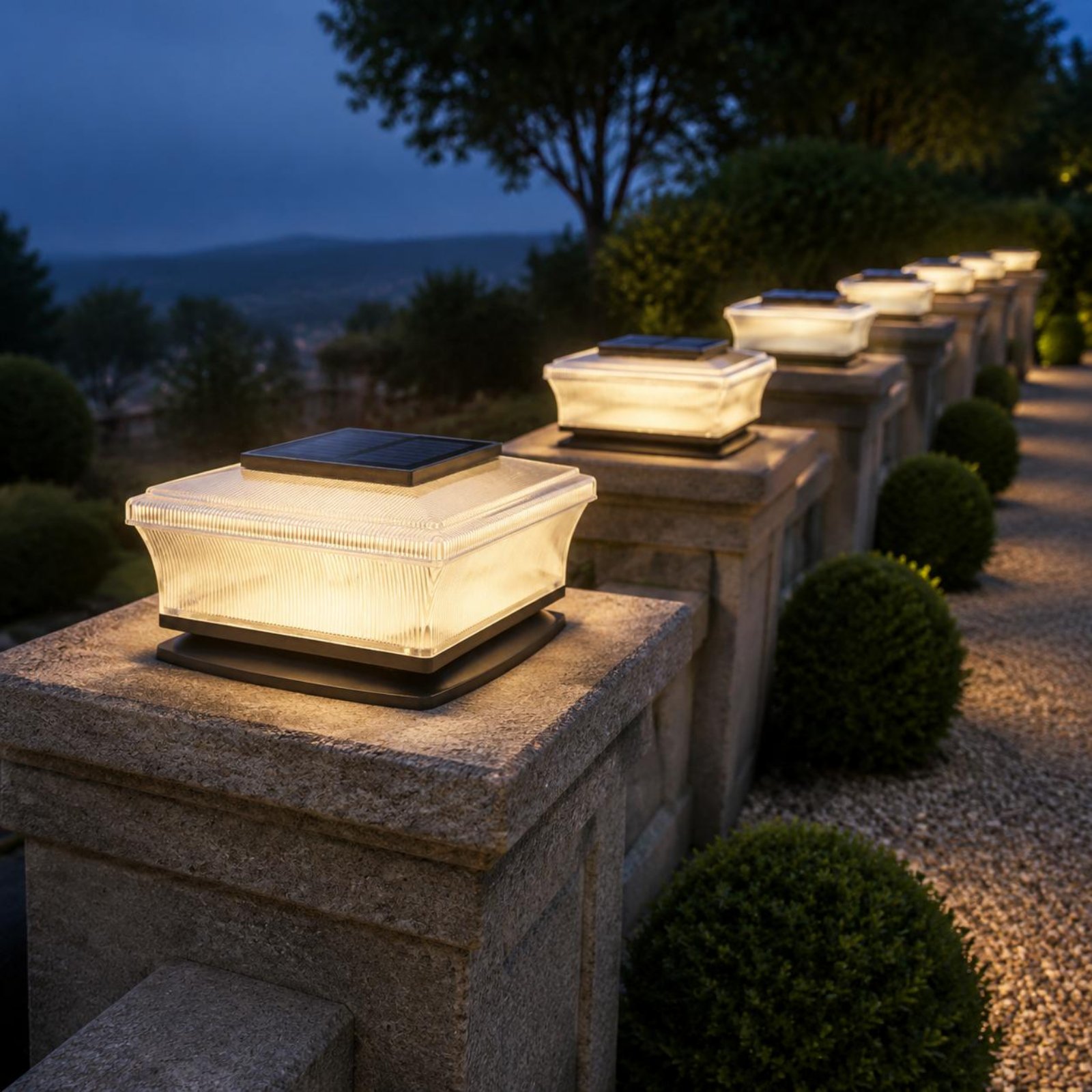 Outdoor Lighting Wireless - Solar-Pfostenkappenleuchte Kabellose Quadratische Pfostenleuchte Außenbeleuchtung 3000K