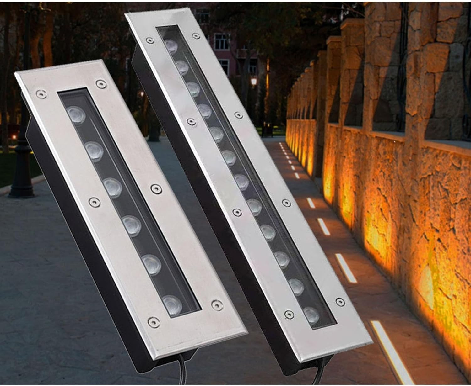 Outdoor Lighting Linear - Lineare LED-Bodenleuchte IP67 Wasserdicht Rechteckiger Einbau-Untergrundstrahler