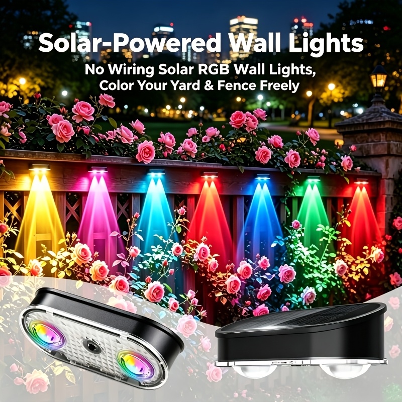 Outdoor Lighting Linear - RGB Solar-Zaunleuchte IP44, 8 Farben, 11