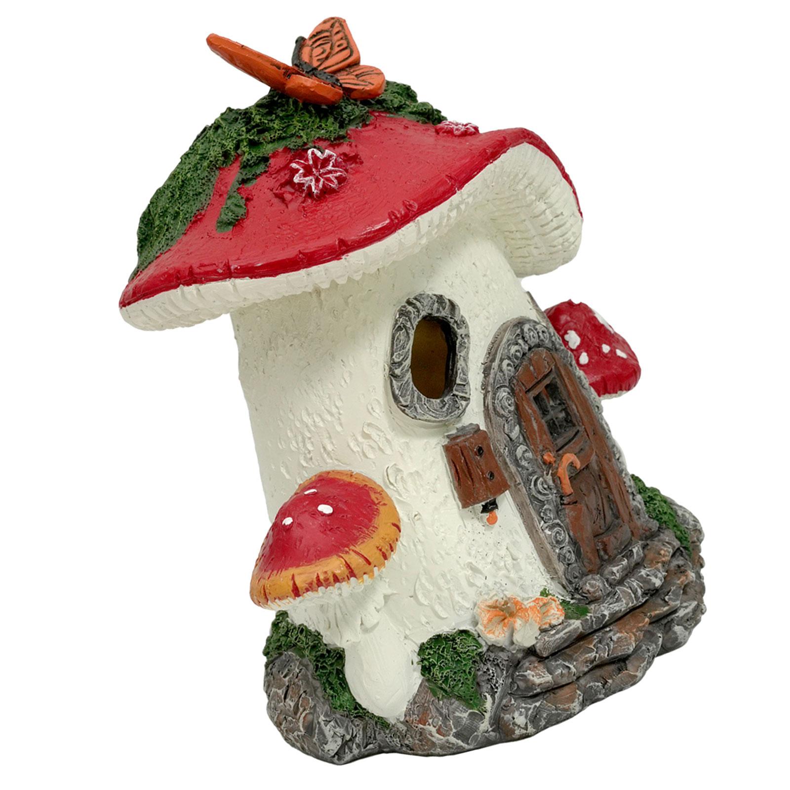 Outdoor Lighting Unique - Solar-Gartenfiguren Einzigartiges Pilzhaus-Licht Harz-Skulptur Outdoor-Rasendekoration für
