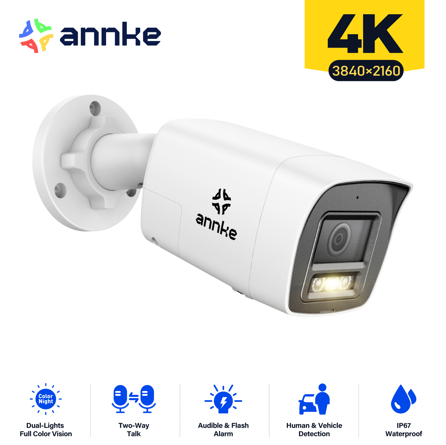 Outdoor Lighting Under Roof - Annke 8MP 4K HD IP-Sicherheitskamera Poe