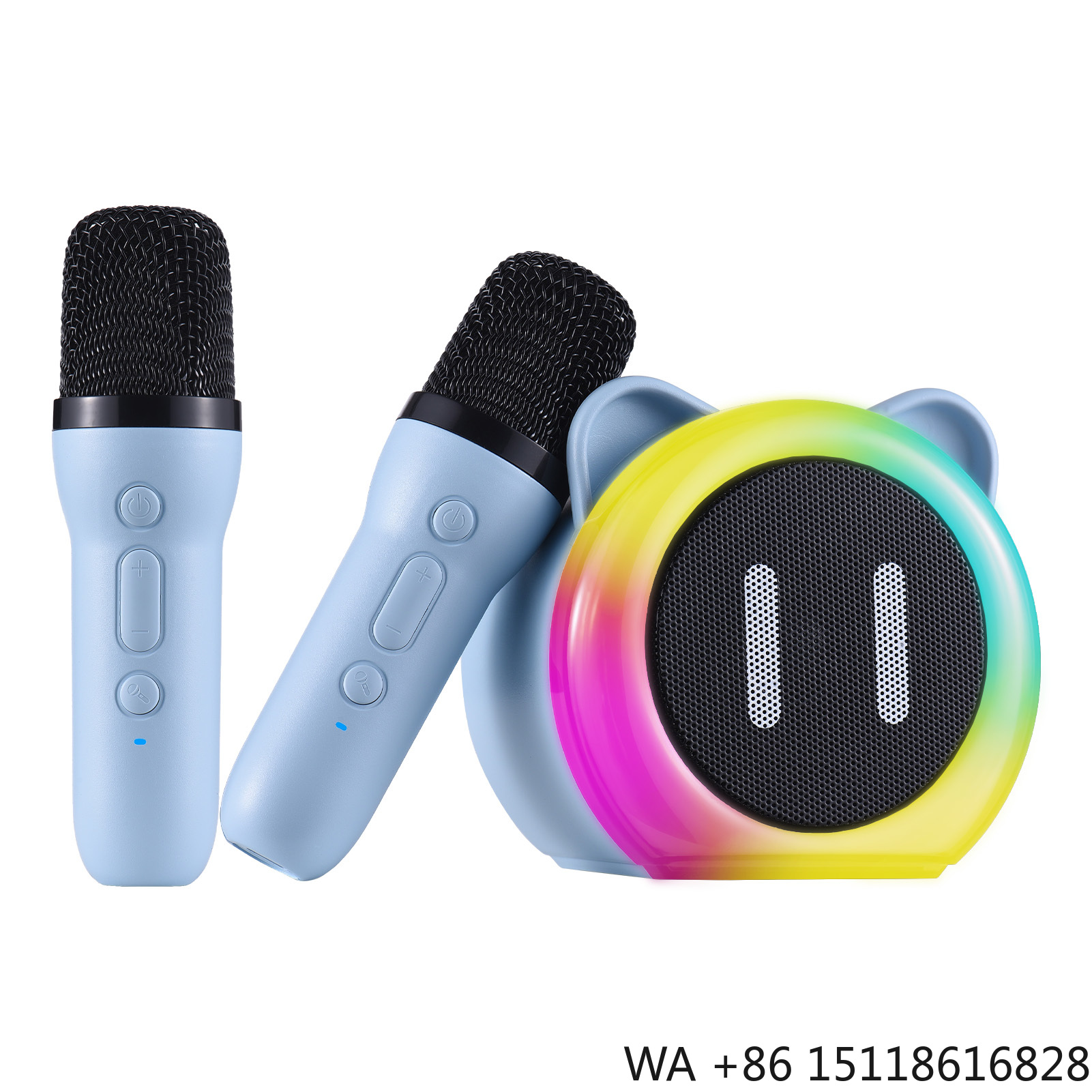 Outdoor Lighting Wireless - Karaoke-Maschine mit 2 Kabellosen Mikrofonen BT-Mikrofon