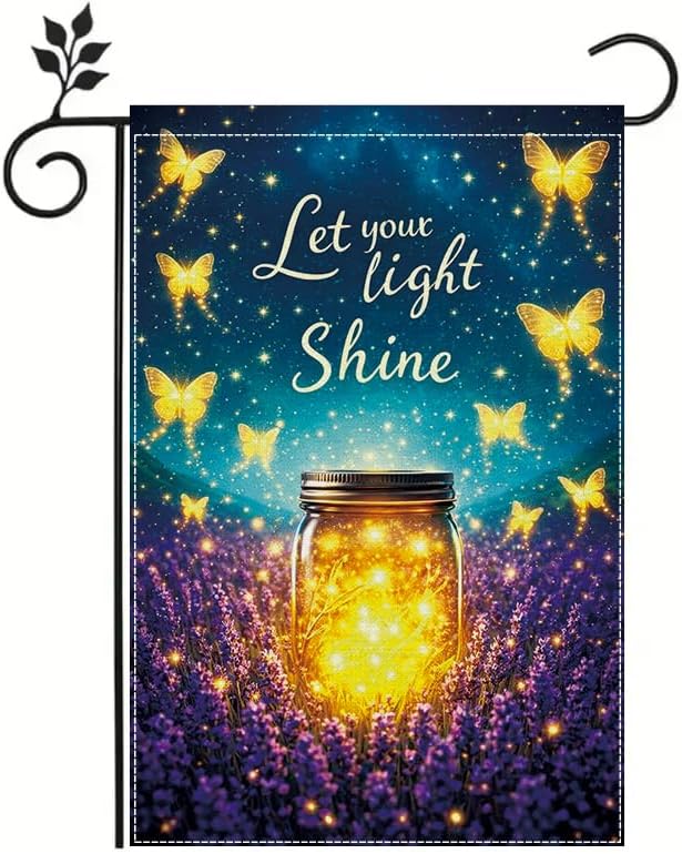 Outdoor Lighting For Your Yard - Inspirierende Schmetterlings-Gartenflagge 12x18 Zoll, „Let Your