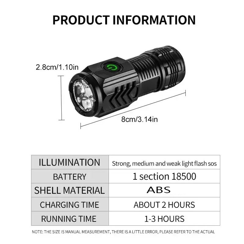 Mini-3-LED-Taschenlampe mit St – Outdoor Lighting Black Bewertung und Preis