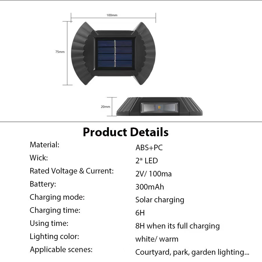 Solar-Wandleuchte 2/8LED Wasse – Outdoor Lighting For Your Yard Bewertung und Preis