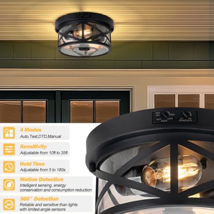 Deckenleuchte mit Bewegungsmel – Outdoor Lighting Black Bewertung und Preis