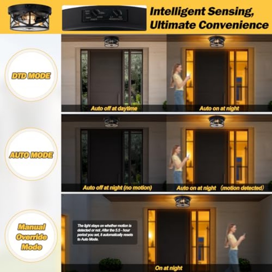 Deckenleuchte mit Bewegungsmel – Outdoor Lighting Black Bewertung und Preis